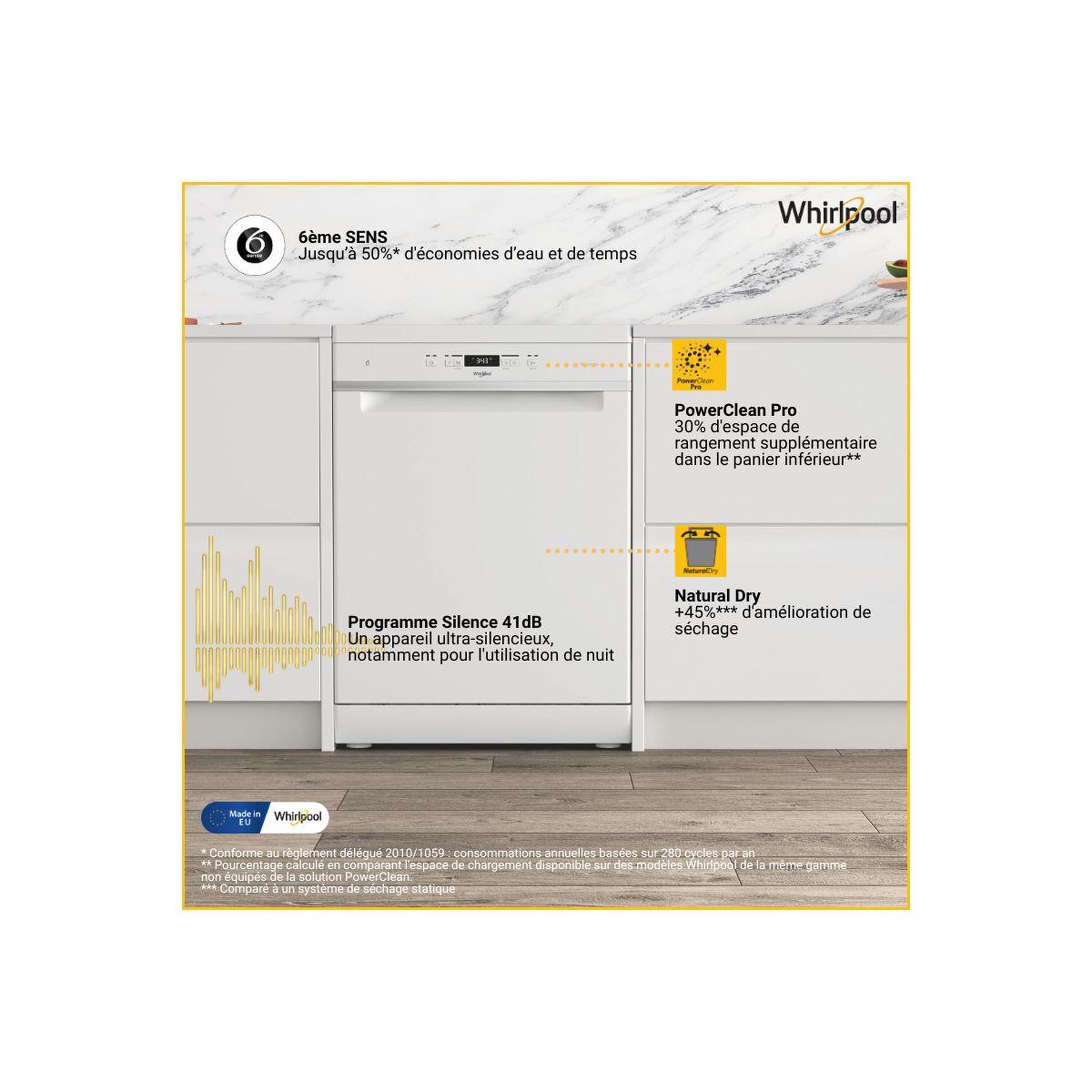 Voir la diapositive 2 : Whirlpool Lave vaisselle 60 cm wh3fc14bn71w