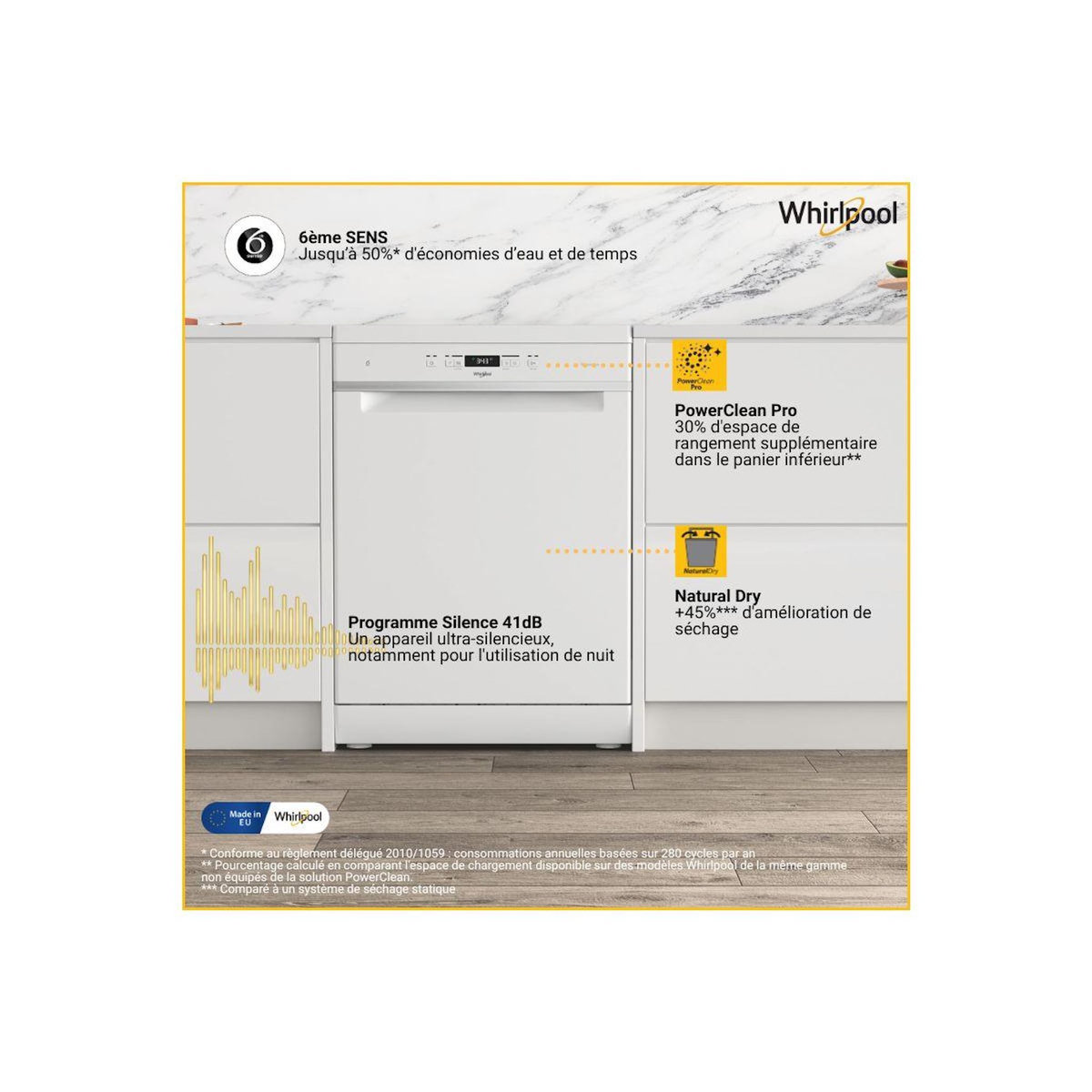 Whirlpool Lave vaisselle 60 cm WH3FC14BN71W