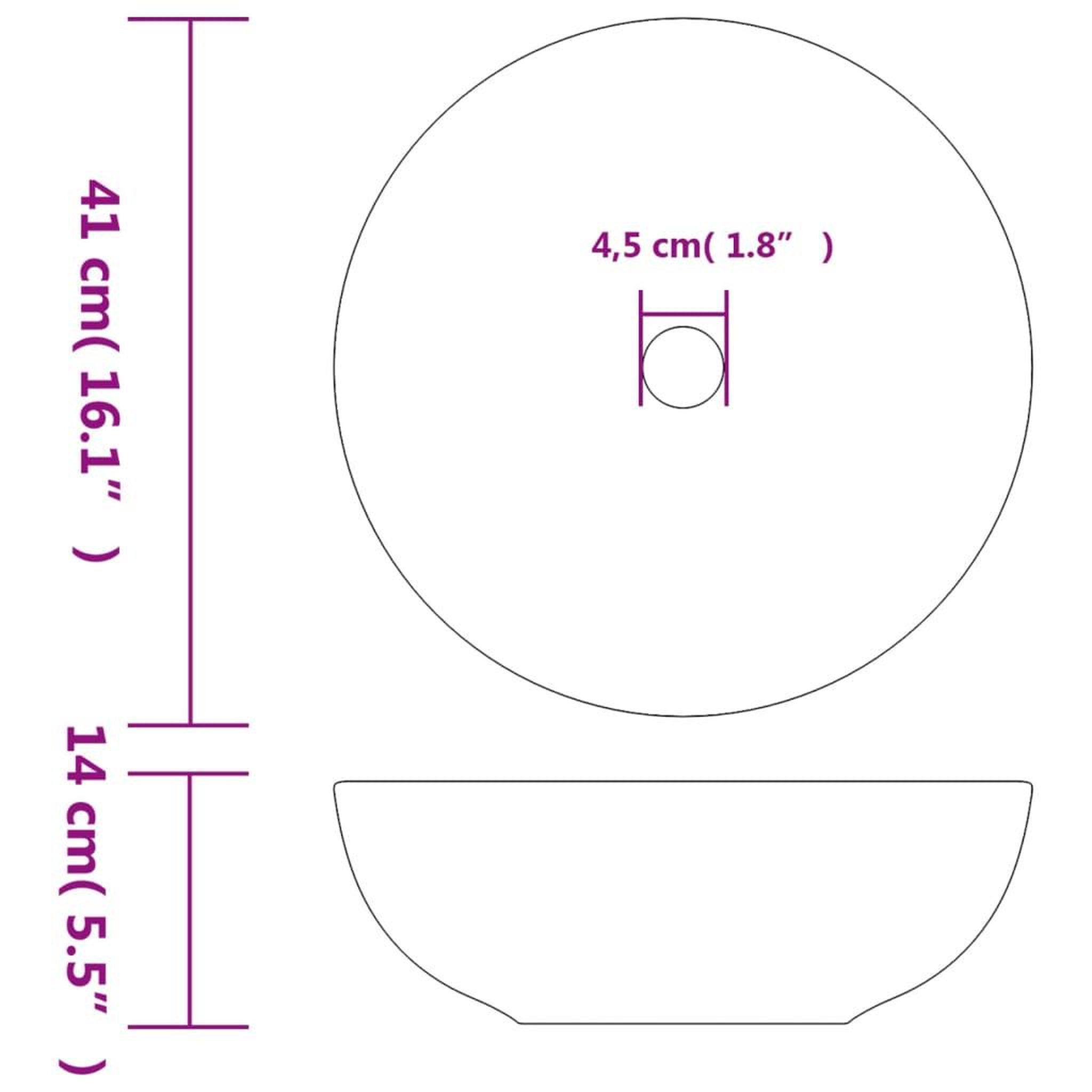 Voir la diapositive 6 : VIDAXL Vasque a poser multicolore rond Φ41x14 cm ceramique
