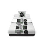 SOLEIL D'OCRE Parure de draps en coton PALMERA, par Soleil d'ocre. Coloris disponibles : Blanc, Gris