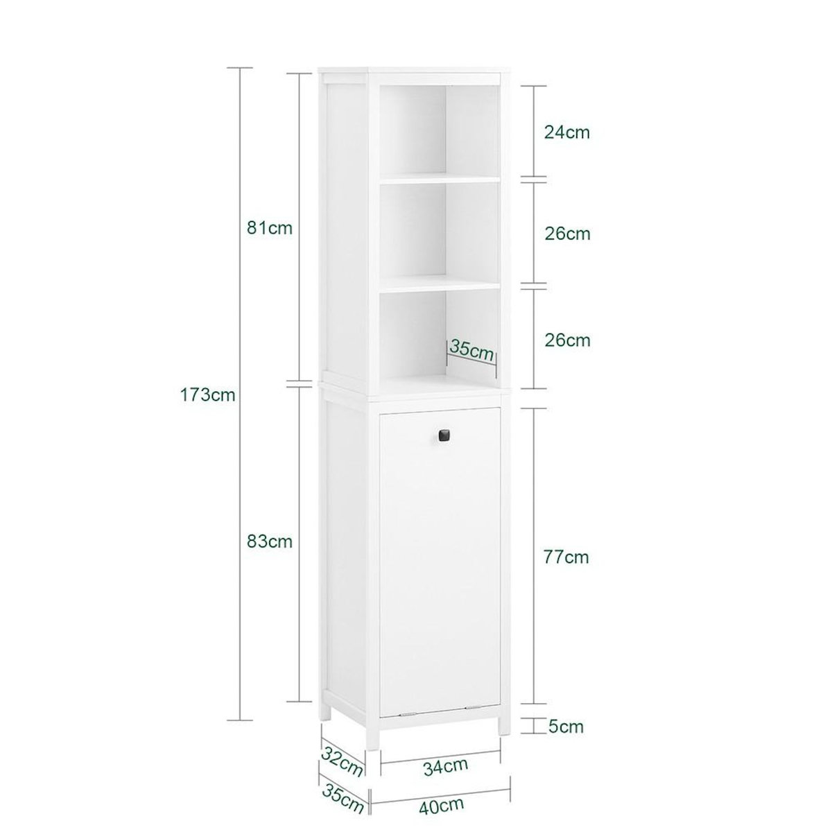 SOBUY SoBuy - Colonne De Salle De Bain à une porte - Nordique - BZR95