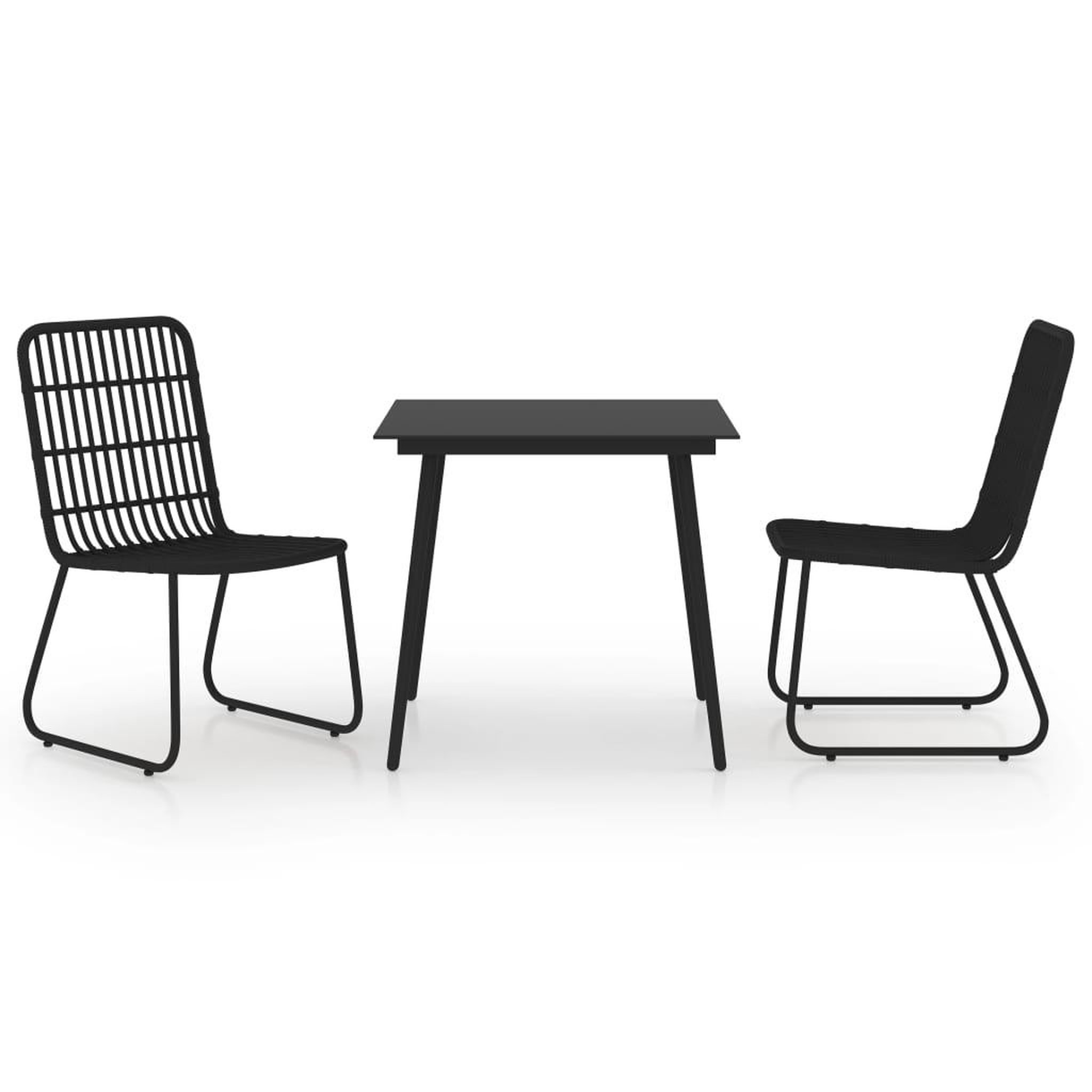 VIDAXL Ensemble a manger d'exterieur 3 pcs resine tressee et verre