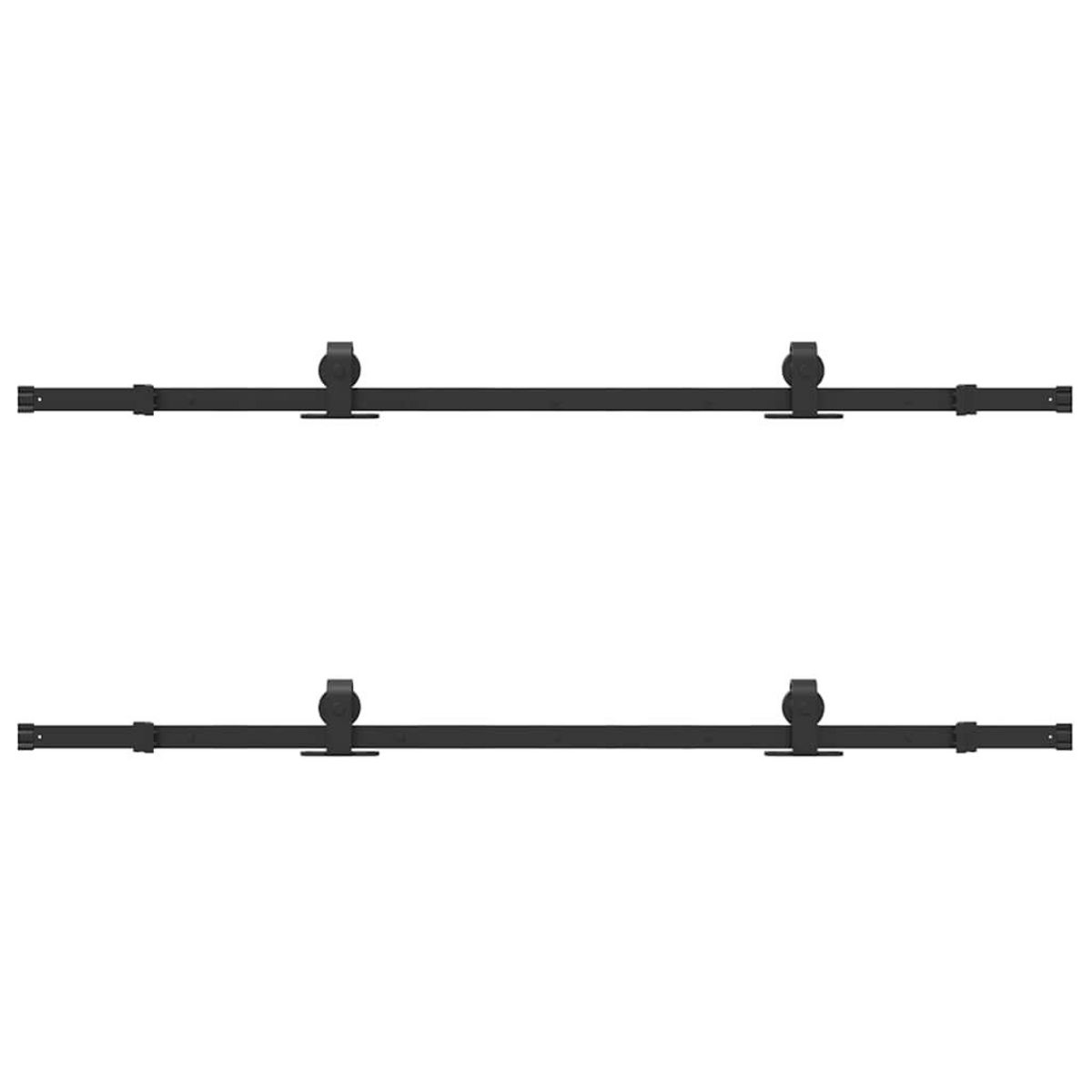 VIDAXL Kit de quincaillerie de porte coulissante 366 cm acier noir