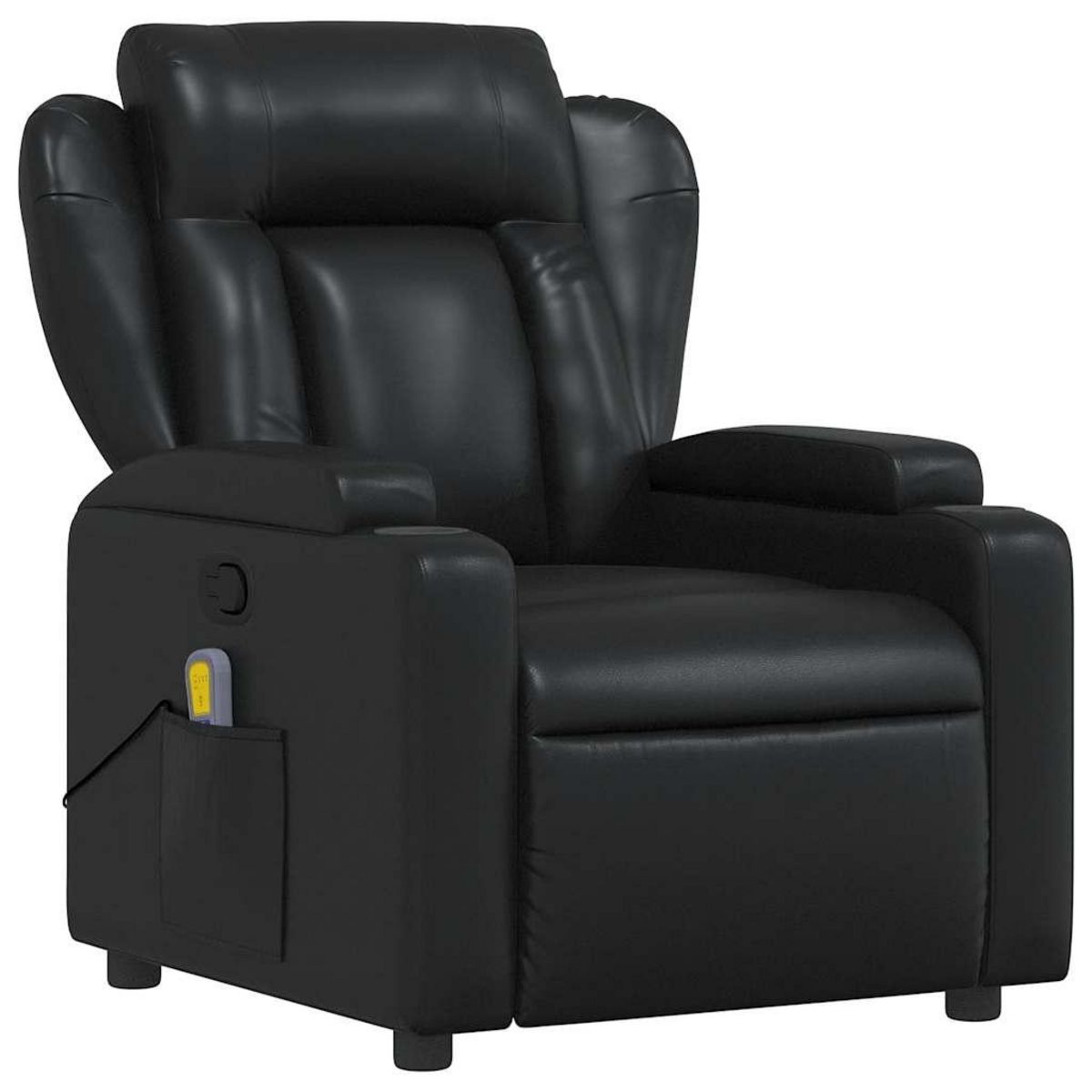 VIDAXL Fauteuil de massage inclinable Noir Similicuir