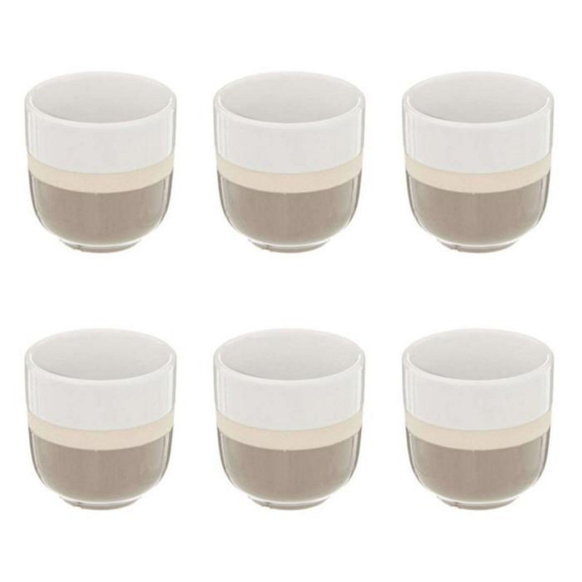 SECRET DE GOURMET Lot de 6 Tasses à Café  Sofia  14cl Gris