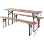 Voir la diapositive 3 : Habitat et Jardin Table de jardin brasserie pliante avec 2 bancs   Lisbonne   - 176 x 46 x 75 cm -  Marron