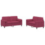 Voir la diapositive 2 : VIDAXL Ensemble de canapes 2 pcs avec coussins rouge bordeaux velours