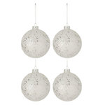 Paris Prix Lot de 4 Boules de Noël  Étoiles  12cm Argent