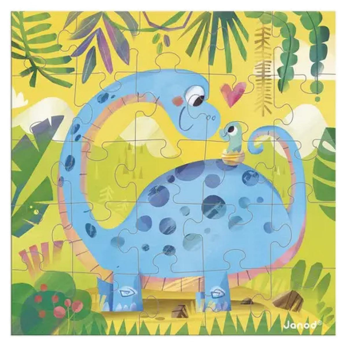 Juratoys-Janod Carte Cadeau Puzzle 25 Pieces Dinosaures