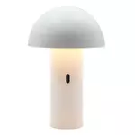 lumisky lampe de table sans fil led tod white blanc métal h28cm