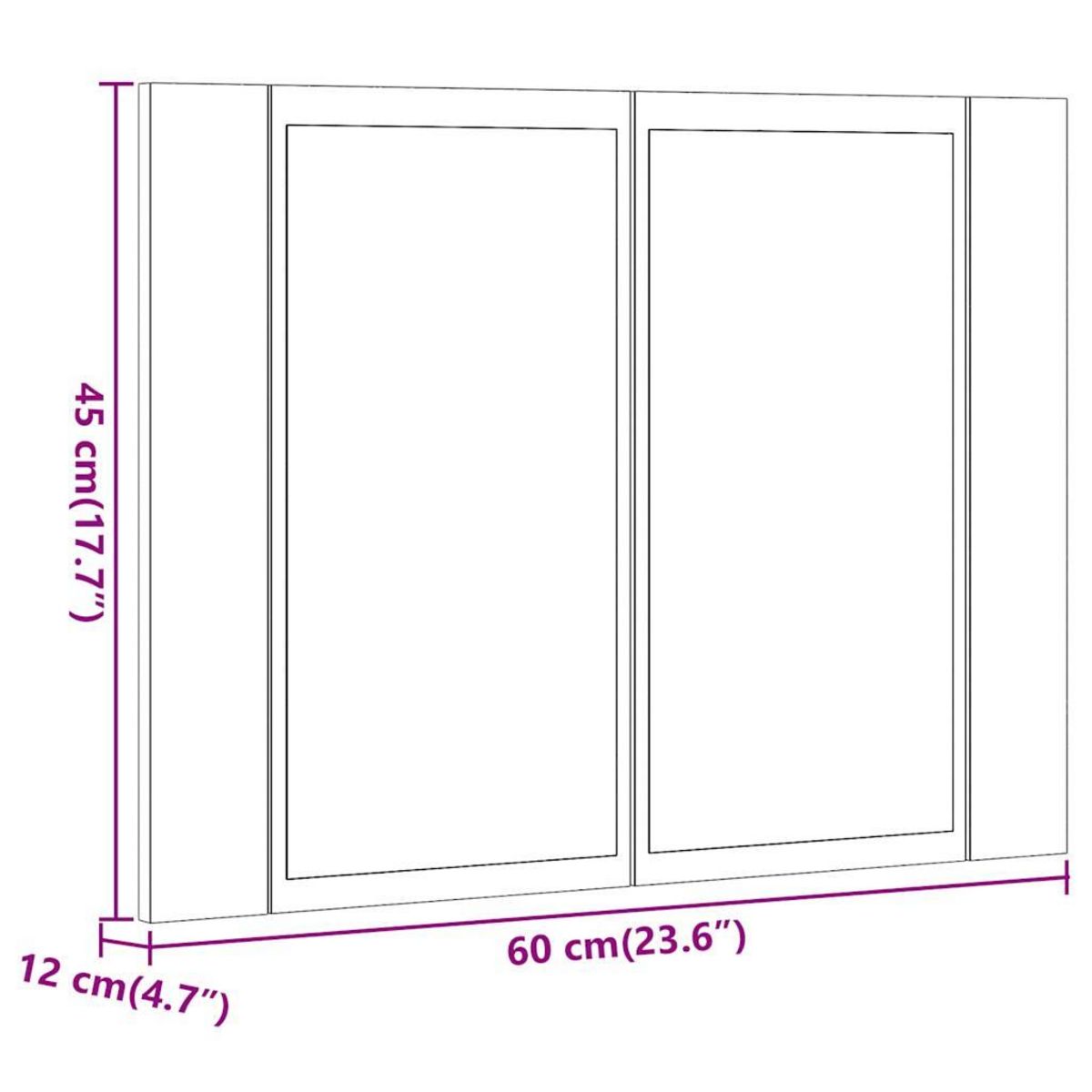 VIDAXL Armoire a miroir LED chene artisanal 60x12x45cm bois ingenierie
