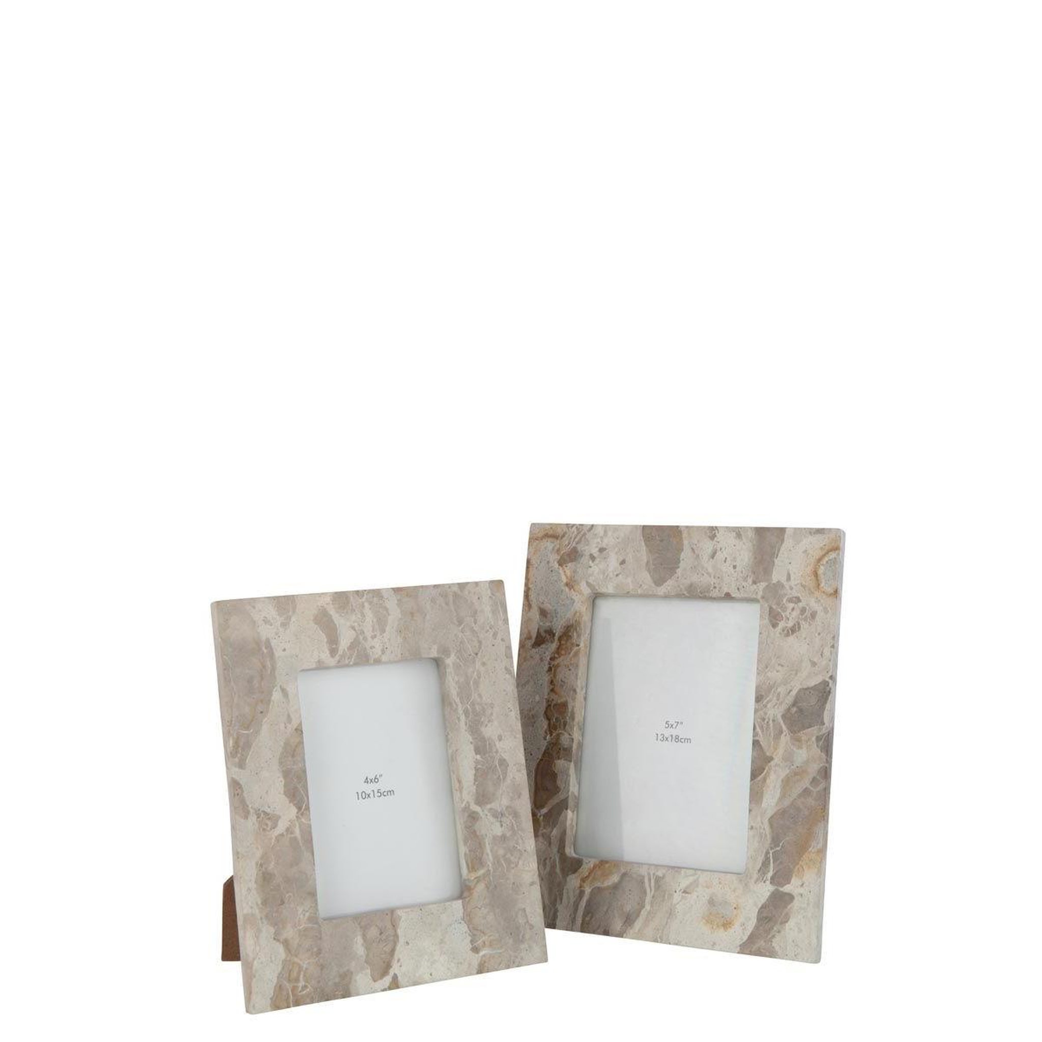 Voir la diapositive 3 : J-LINE Cadre photo déco  marbre  10x15cm beige