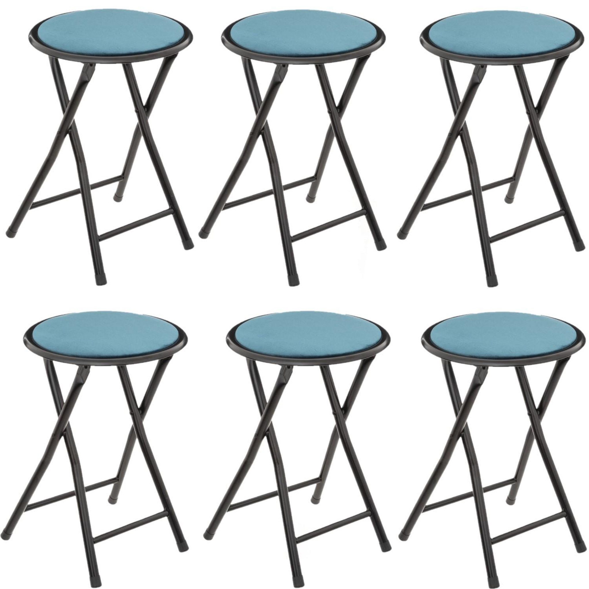 Voir la diapositive 1 : TOILINUX Lot de 6 tabourets pliants avec effet velours