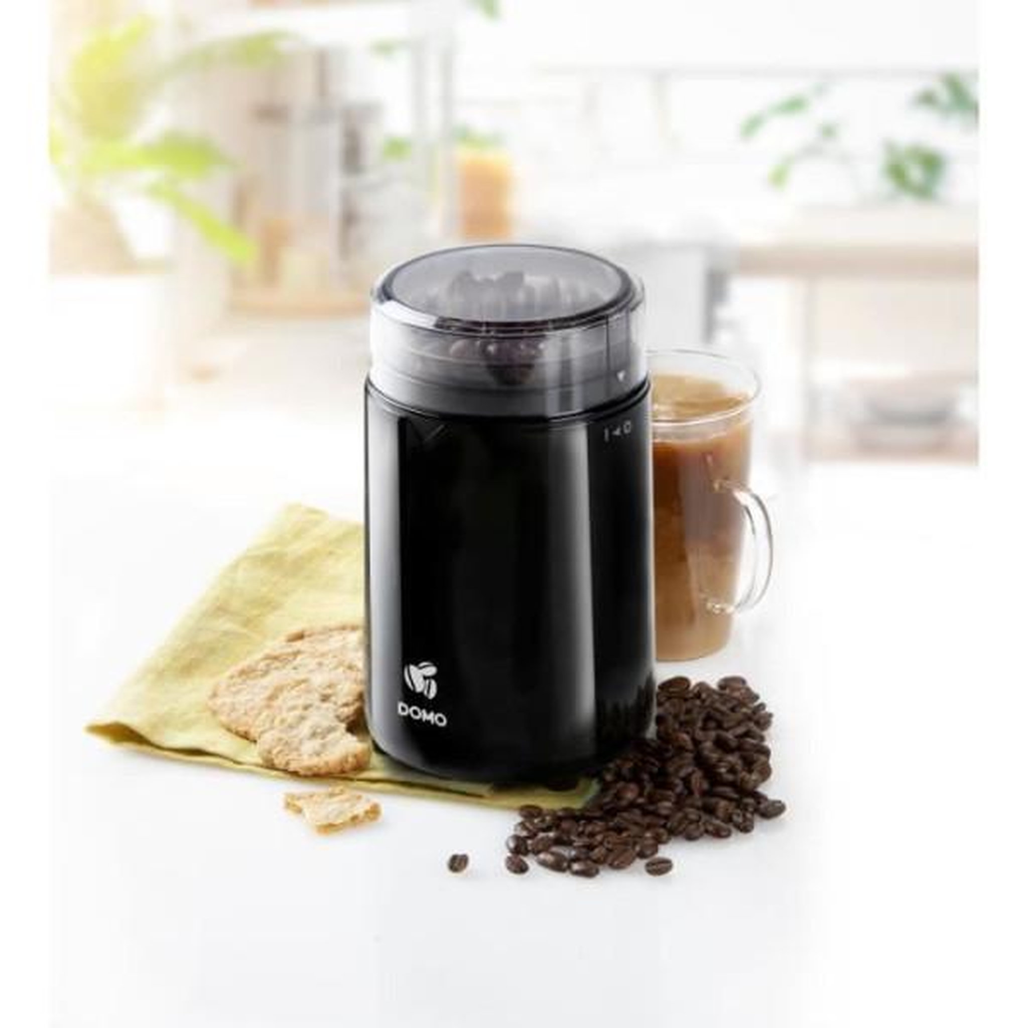 Voir la diapositive 5 : Domo Moulin a Cafe - Cafetiere  électrique - DOMO - DO712K - 150 W - Capacité : 70 g - Mécanisme broyeur a meules