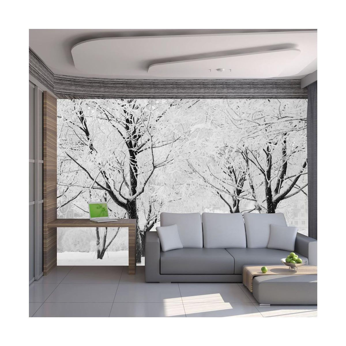 Paris Prix Papier Peint  Arbres Paysage D'hiver
