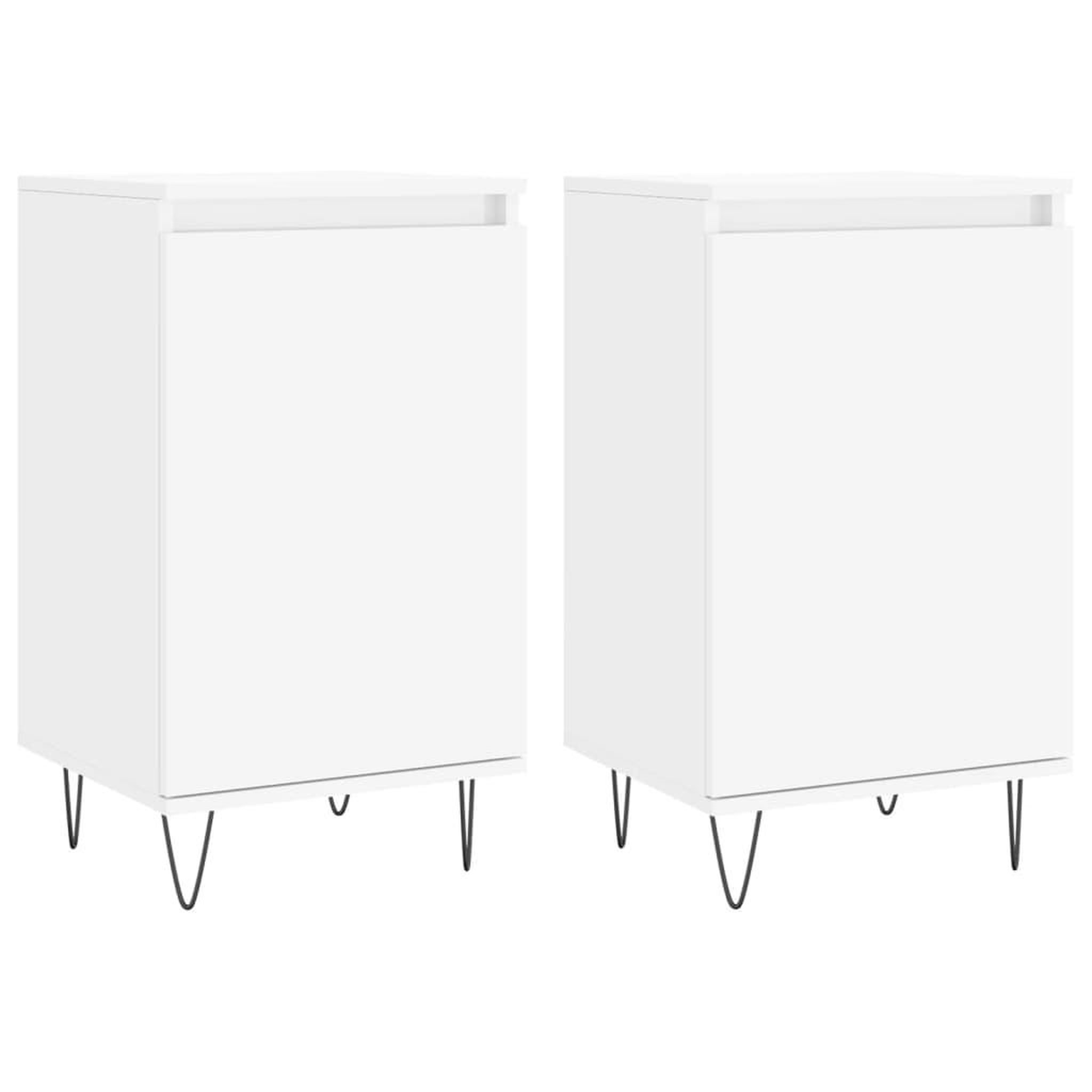 Voir la diapositive 2 : VIDAXL Buffets 2 pcs blanc 40x35x70 cm bois d'ingenierie