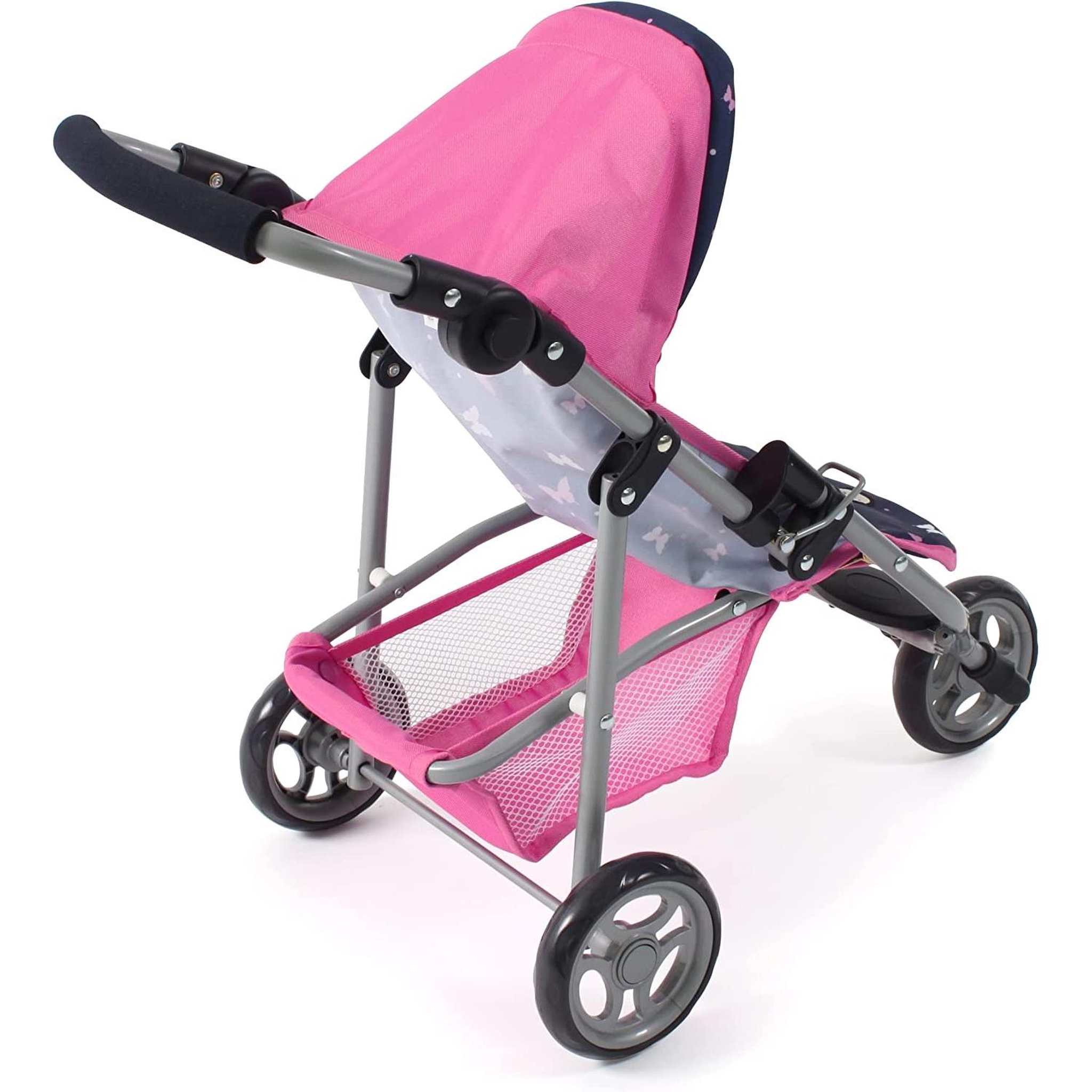 Voir la diapositive 3 : BAYER CHIC 2000 Petite poussette de jogging LOLA Rose et Bleu Papillons pour poupée