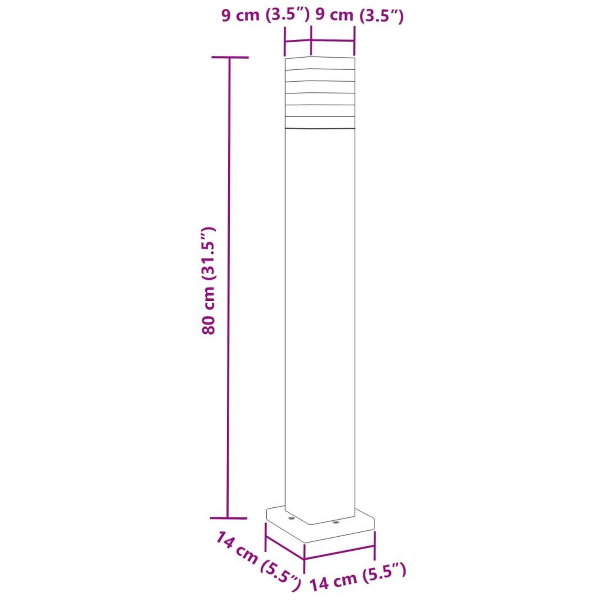 Voir la diapositive 6 : VIDAXL Lampadaire d'exterieur noir 80 cm aluminium