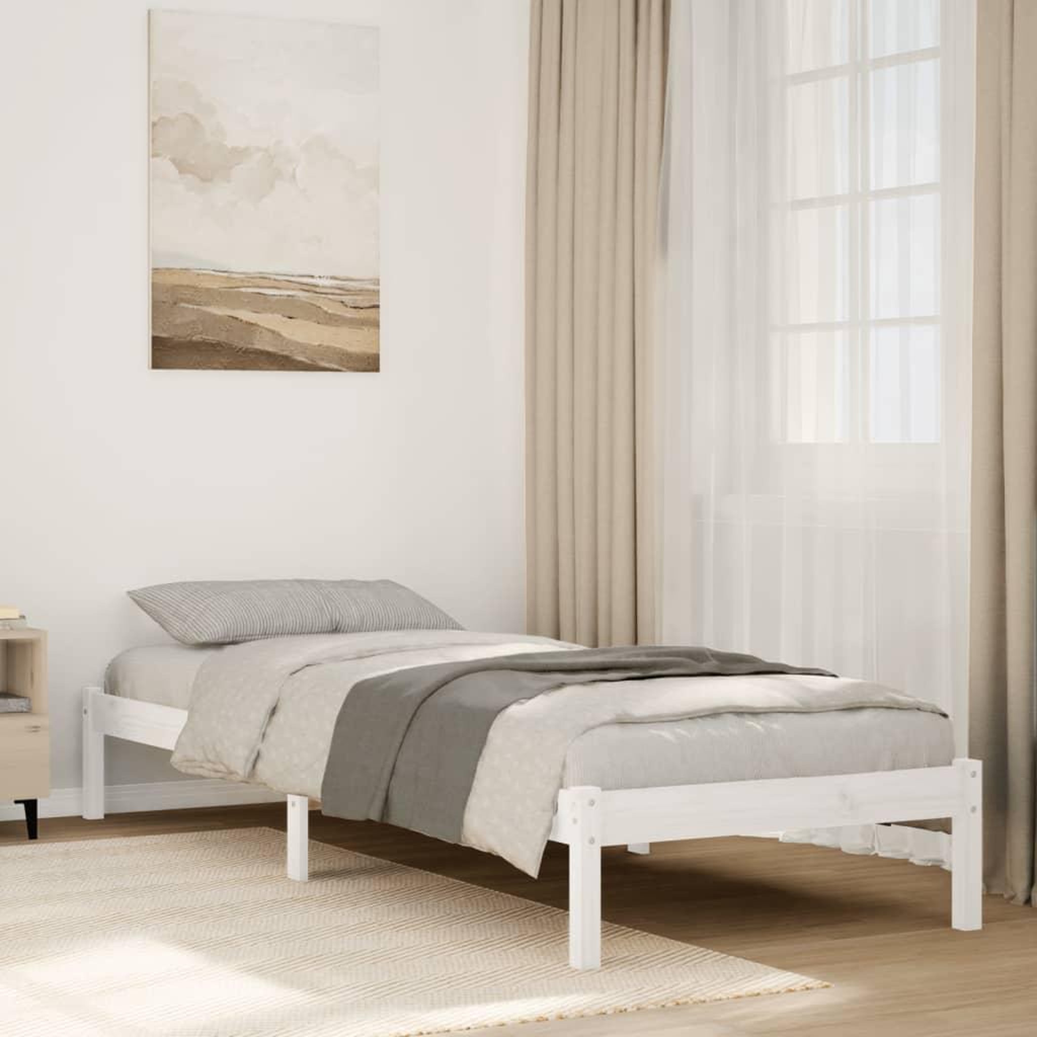 VIDAXL Cadre de lit extra long sans matelas 90x210 cm bois massif pin