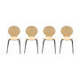 Voir la diapositive 1 : SWEEEK Lot de 4 chaises naturelles. rétro empilables. bois d'hévéa et contreplaqué. pieds en acier. Naomi. L 43 x P 48 x H 87cm