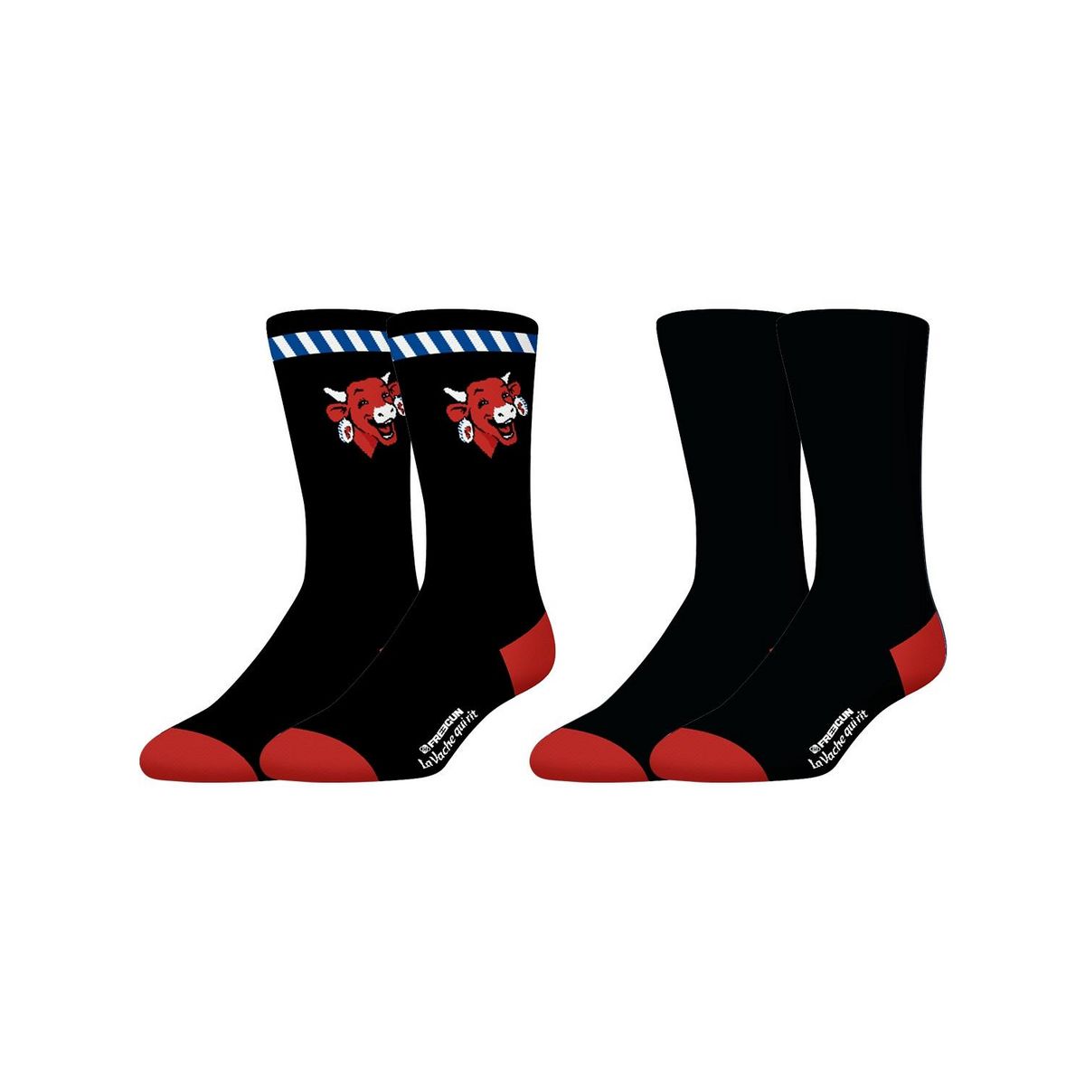 FREEGUN Lot de 2 paires de chaussettes homme La vache qui rit