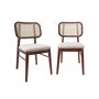Voir la diapositive 1 : SWEEEK Lot de 2 chaises vintage bois d'hévéa cannage et bouclette Mani