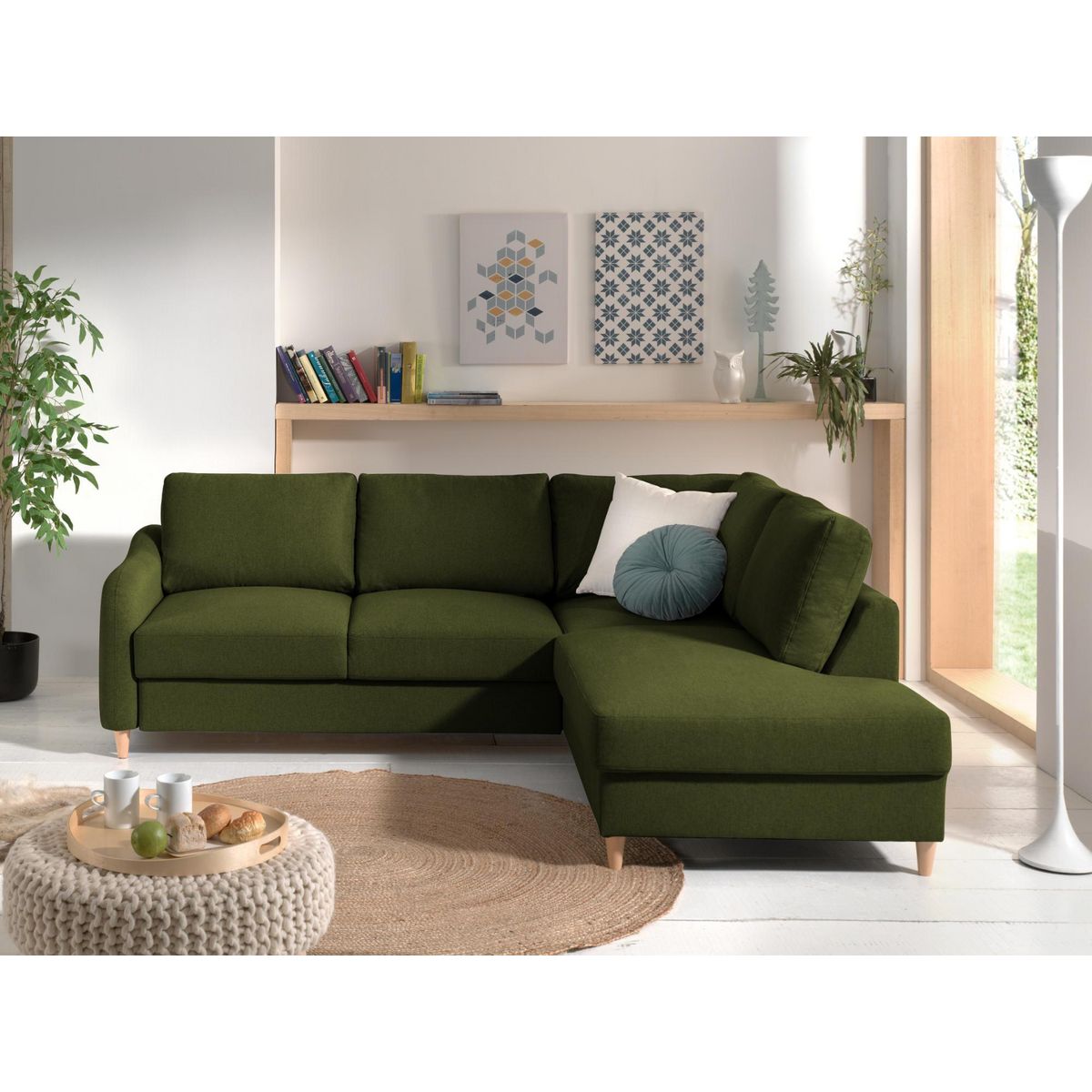 LISA DESIGN Will - canapé d'angle droit - convertible - 5 places - en tissu