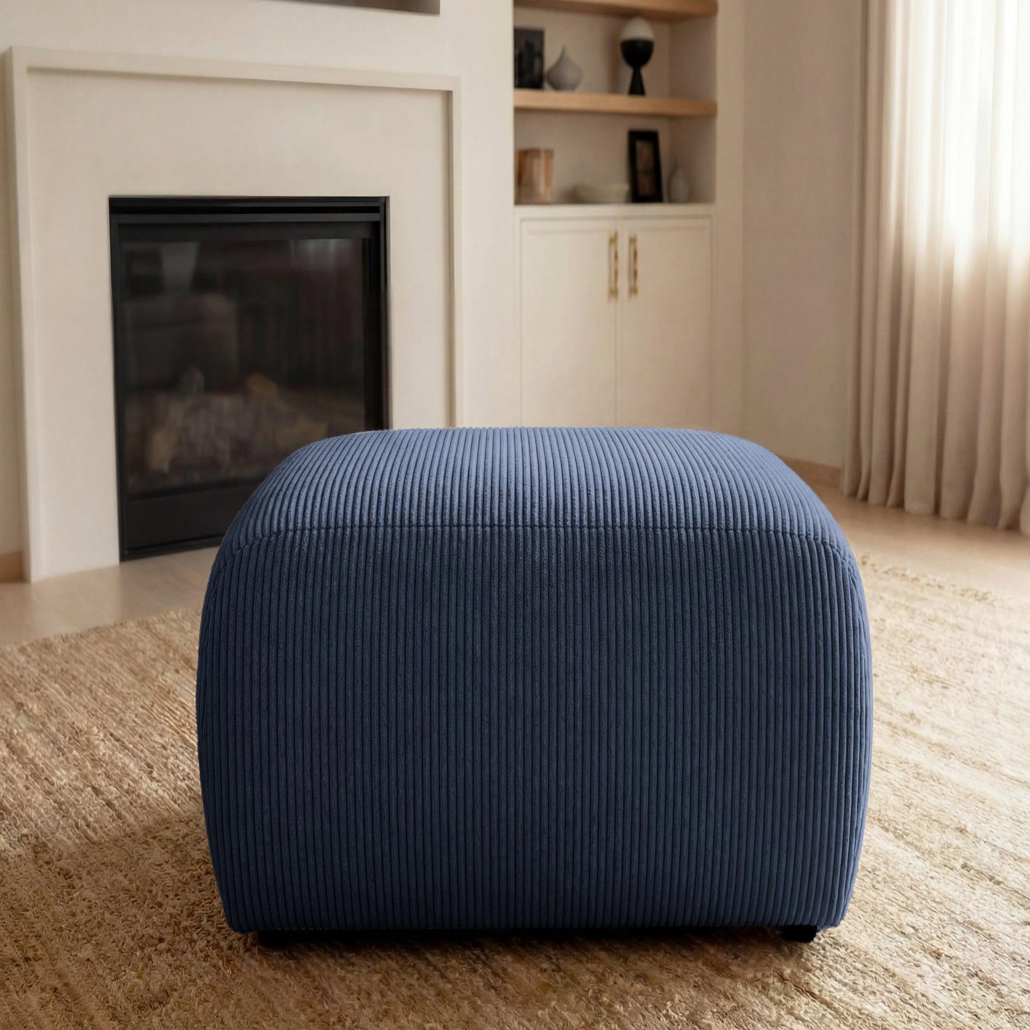 Voir la diapositive 3 : CASANOVA PARIS Sacha - pouf en velours côtelé 105x57x40