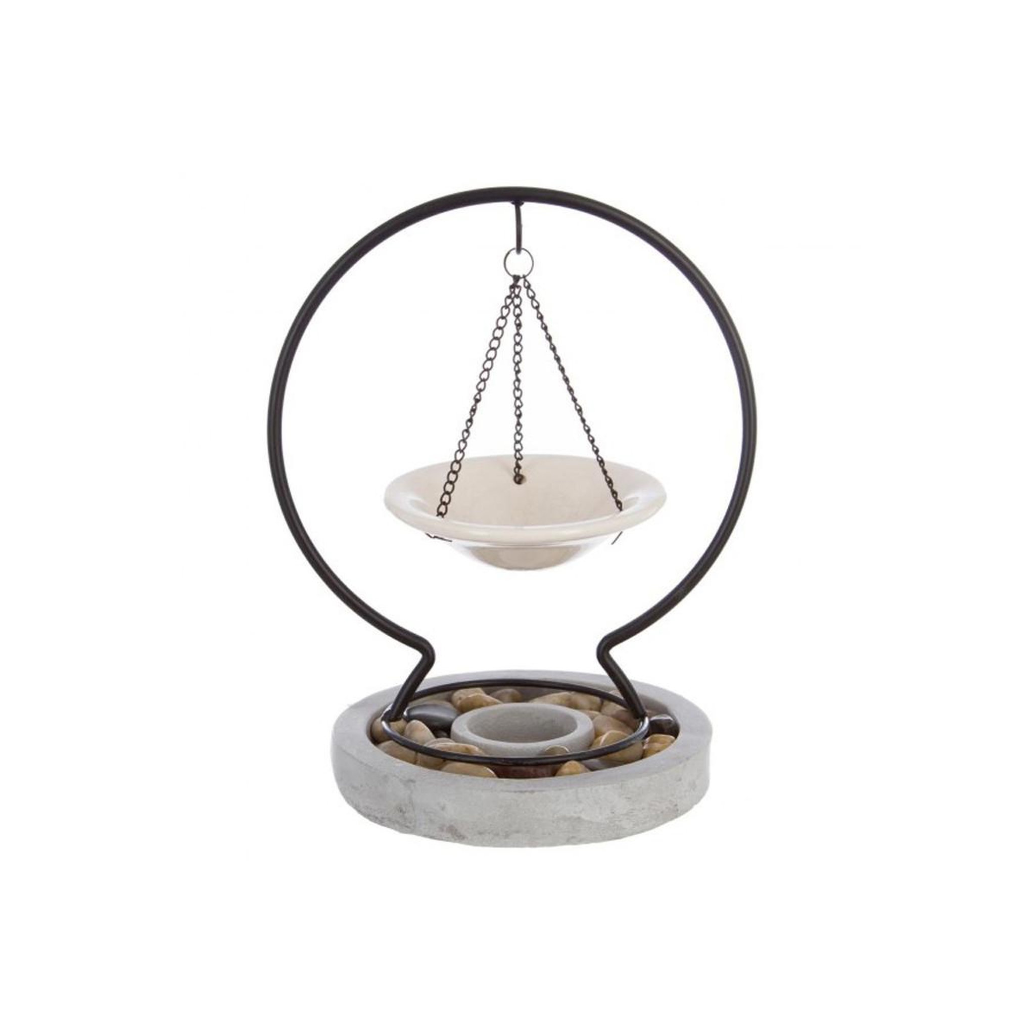 COMPTOIR DE LA BOUGIE Brûle-parfum suspendu  pierres  21cm gris