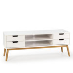 VS VENTA-STOCK Meuble tv Baku 1 porte et 2 tiroir couleur blanc, 140 cm