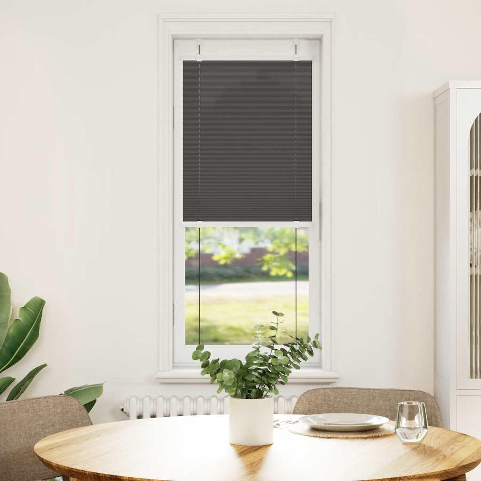 Voir la diapositive 2 : VIDAXL Store plisse noir 50x100 cm largeur du tissu 49,4 cm polyester