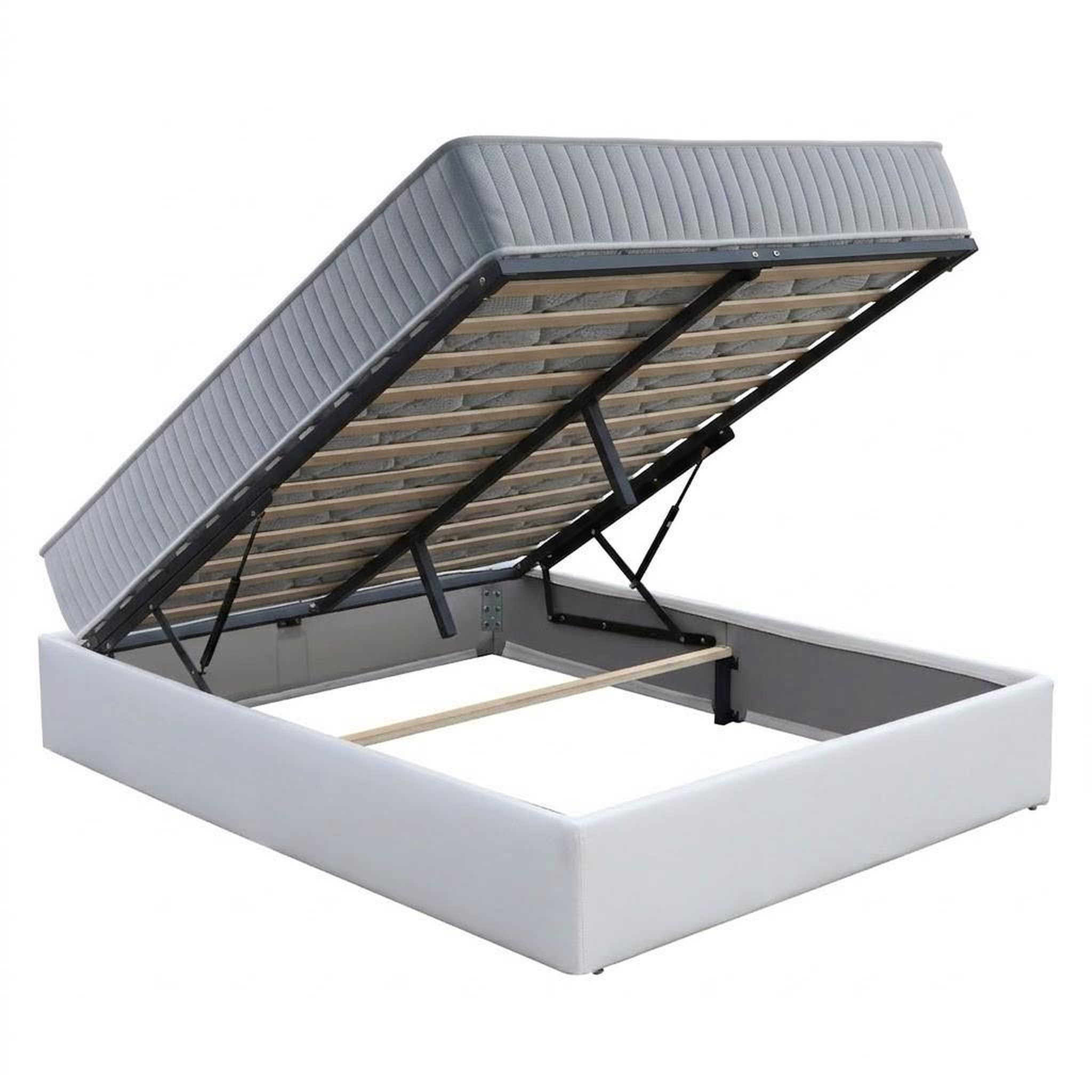Voir la diapositive 2 : KING OF DREAMS Ensemble Lit Coffre et Matelas  Latex Accueil Moelleux