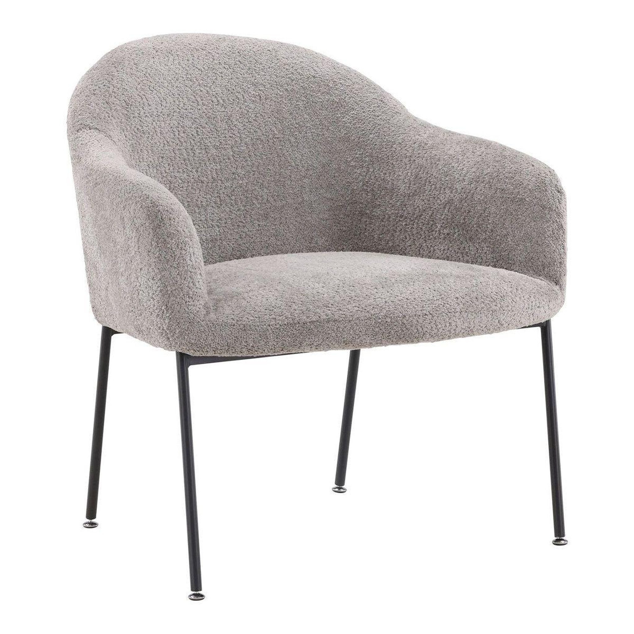 Paris Prix Fauteuil en tissu bouclette  catania  88cm gris clair