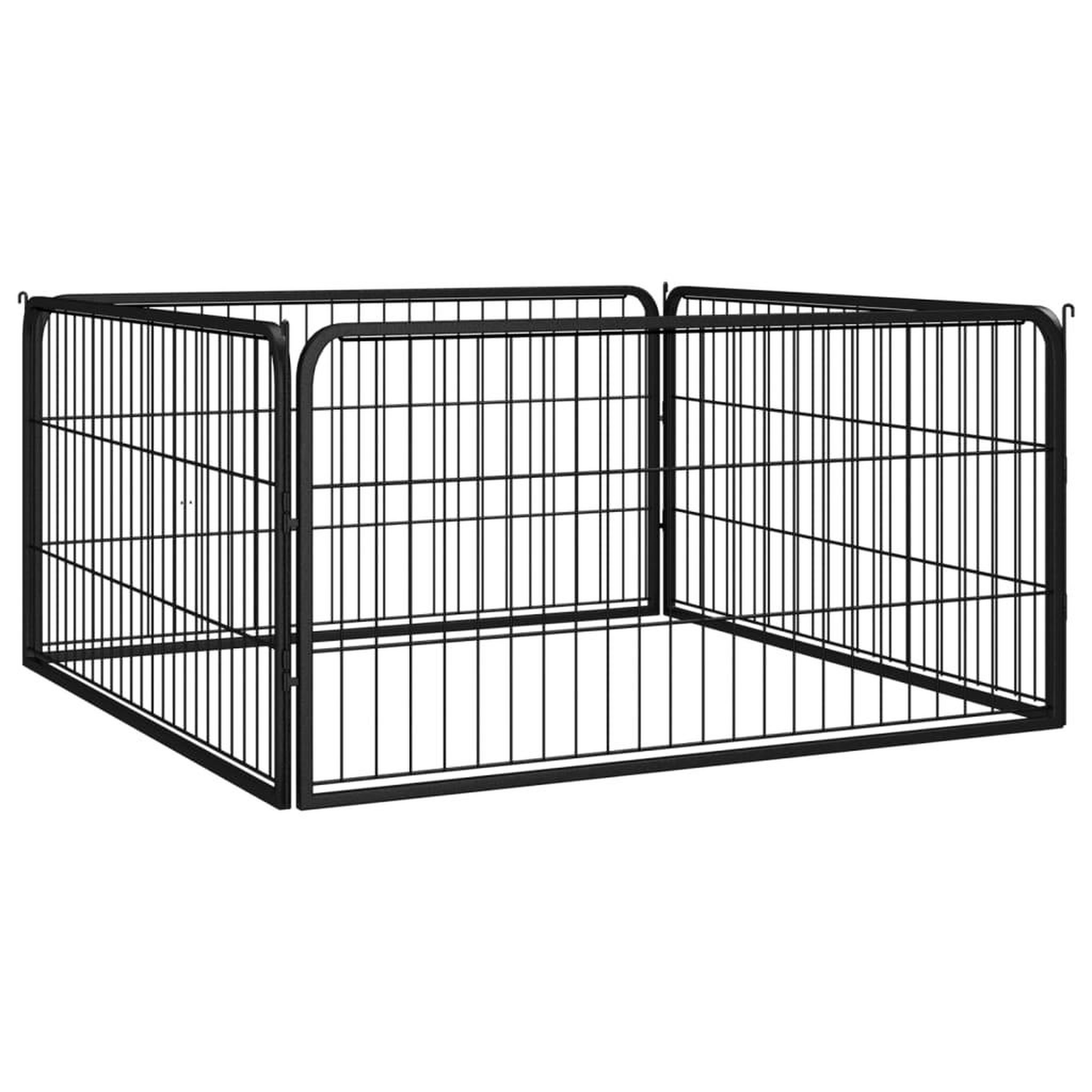 Voir la diapositive 1 : VIDAXL Parc pour chien 4 panneaux Noir 100x50cm Acier enduit de poudre