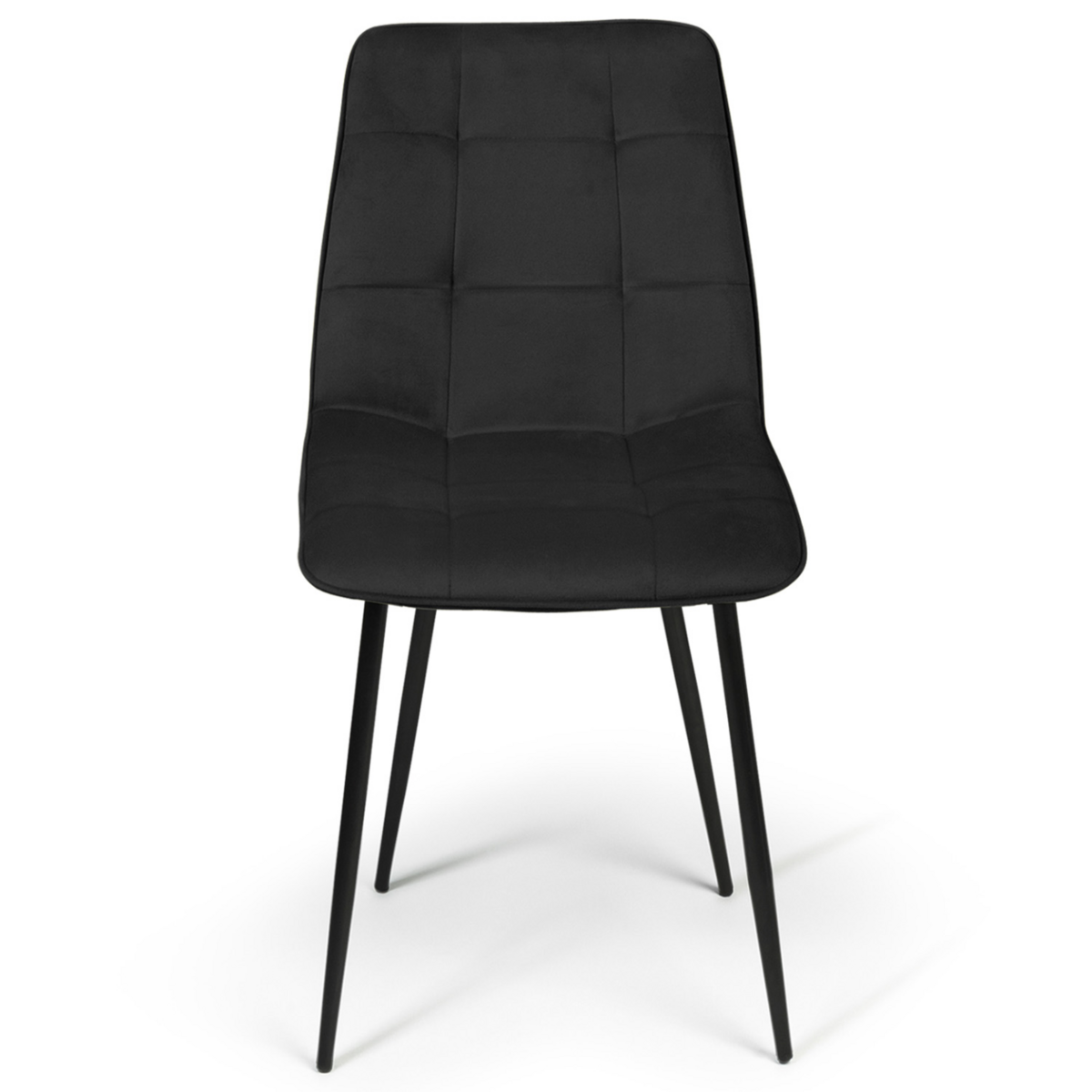 ID MARKET Lot de 6 chaises MILA en velours noir pour salle à manger