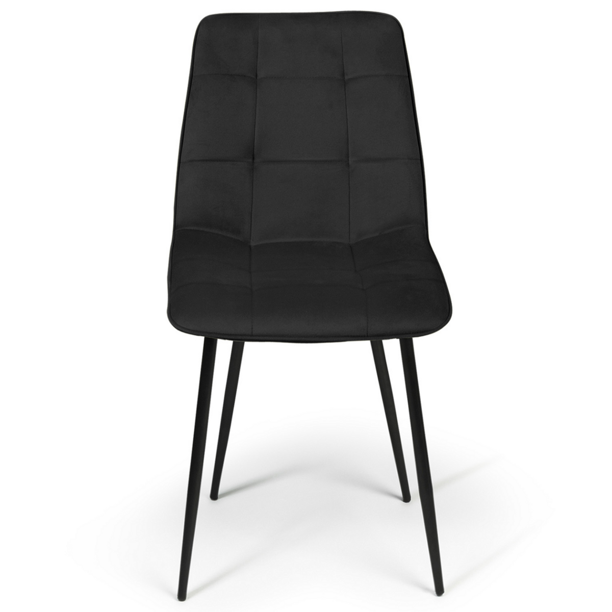 ID MARKET Lot de 6 chaises MILA en velours noir pour salle à manger