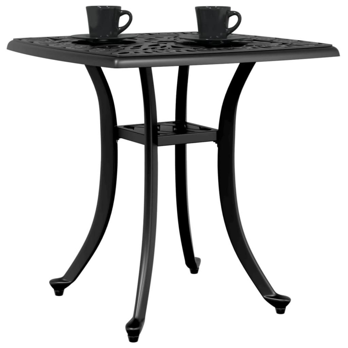 VIDAXL Table de jardin noir 53x53x53 cm aluminium coule