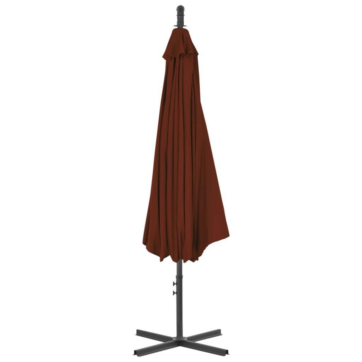 VIDAXL Parasol de jardin en porte-a-faux avec mat en acier terre cuite
