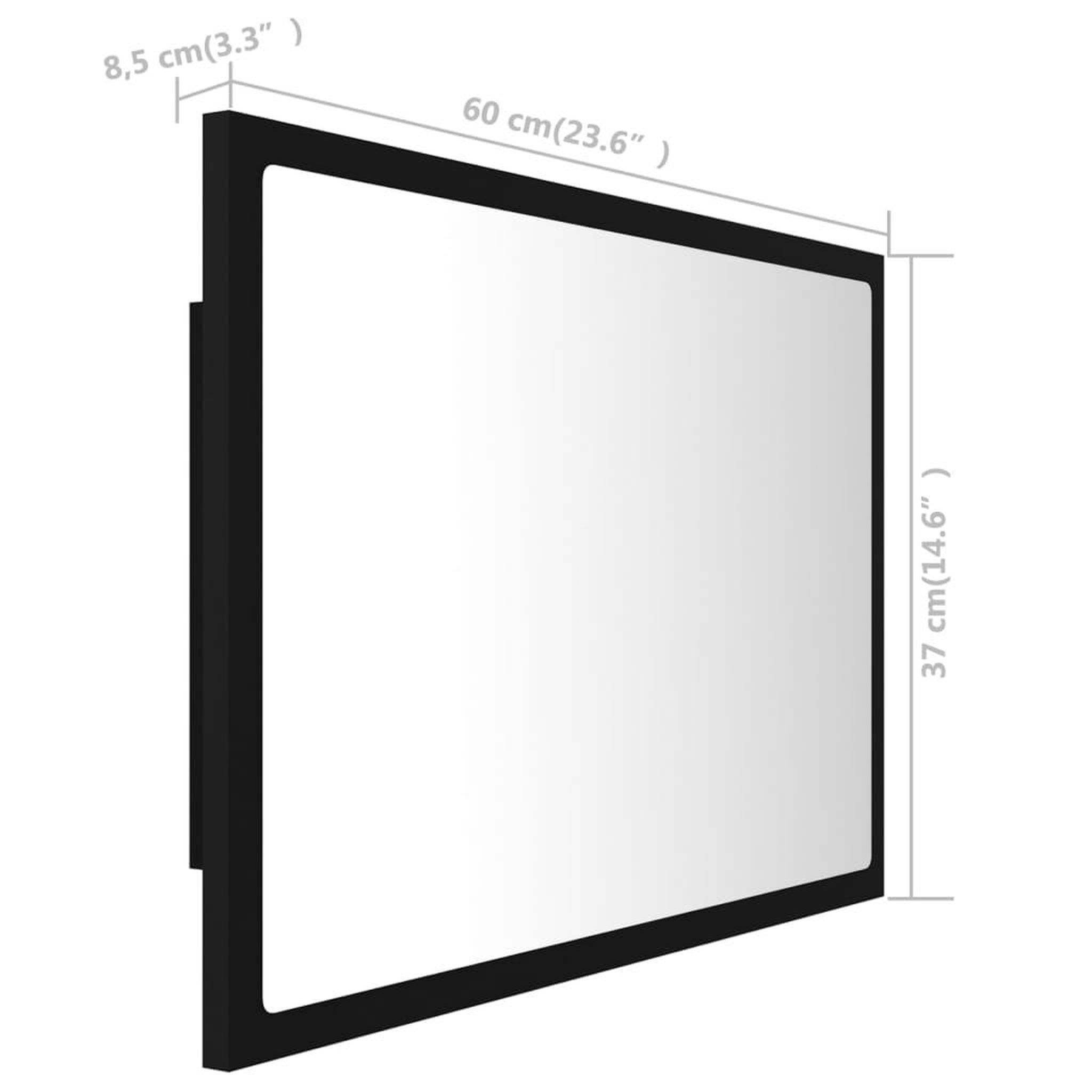 Voir la diapositive 6 : VIDAXL Miroir a LED de salle de bain Noir 60x8,5x37 cm Acrylique