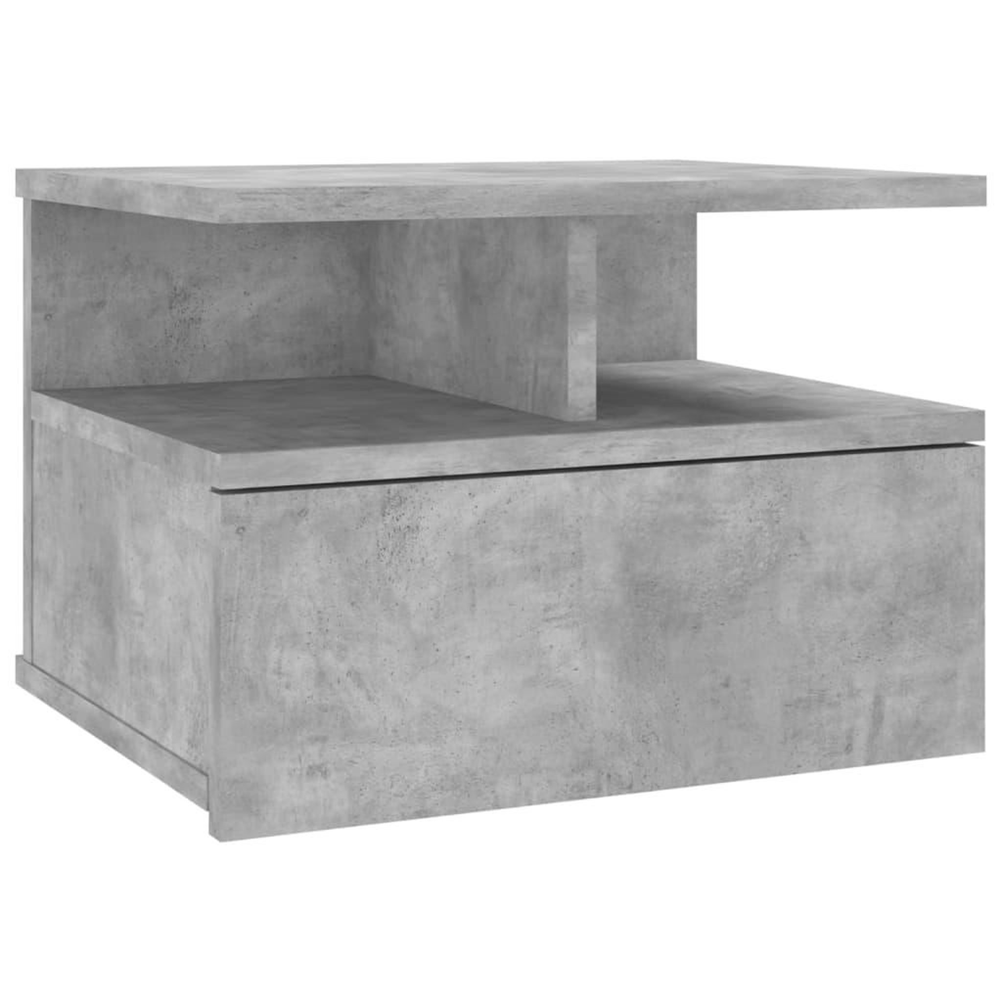 Voir la diapositive 2 : VIDAXL Table de chevet flottante Gris beton Bois d'ingenierie