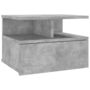 Voir la diapositive 2 : VIDAXL Table de chevet flottante Gris beton Bois d'ingenierie
