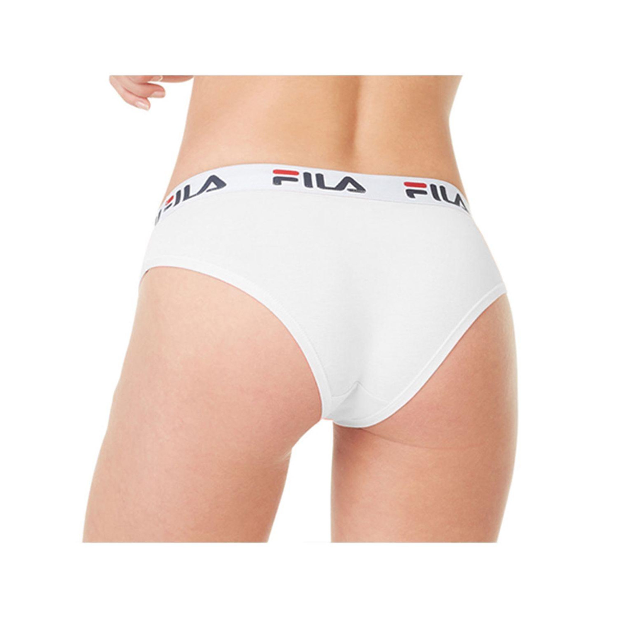 Voir la diapositive 4 : FILA Lot de 3 culottes coton femme fila 6043 noir navy et blanc
