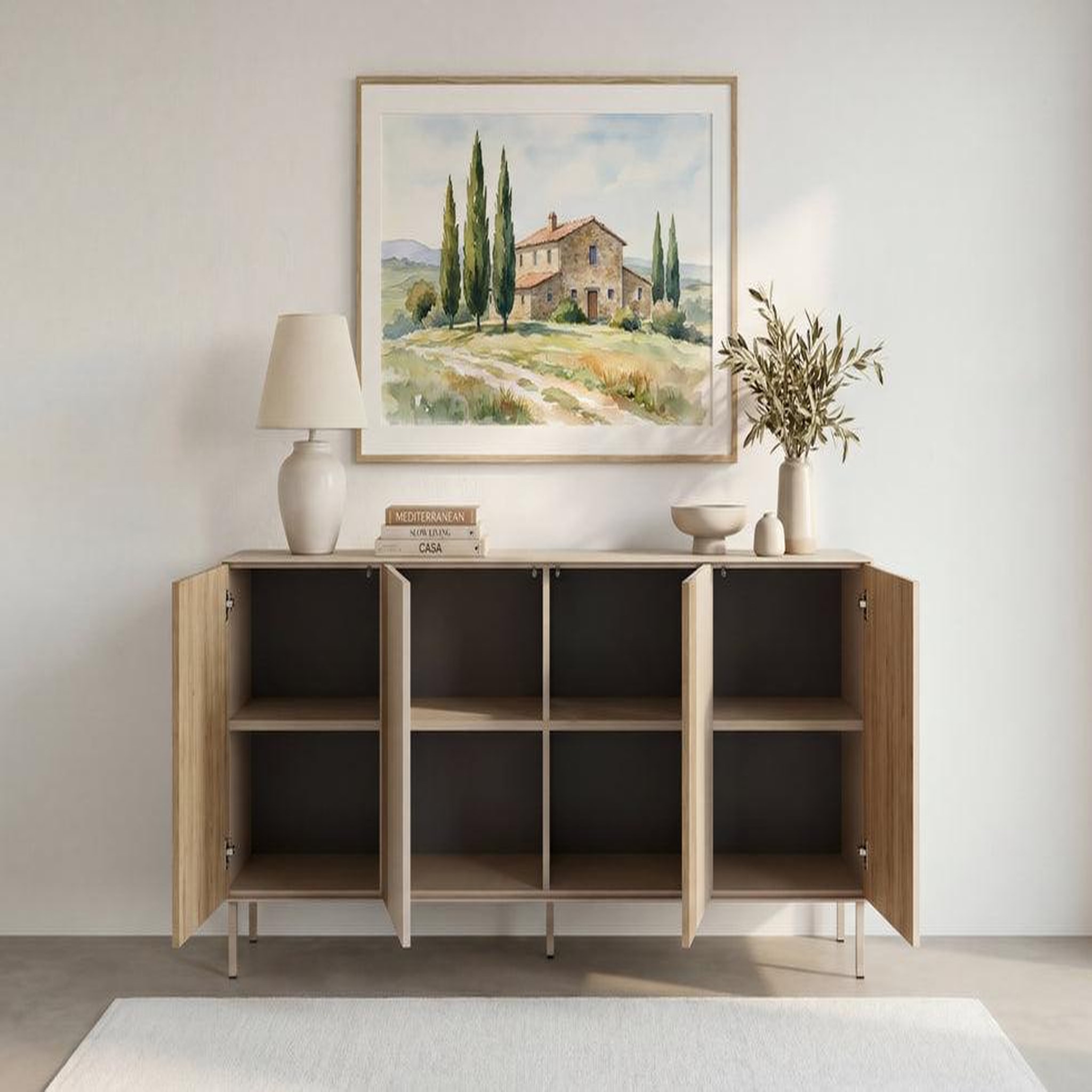 Voir la diapositive 4 : CASANOVA PARIS ELDIO - Buffet 180cm en mélamine Beige