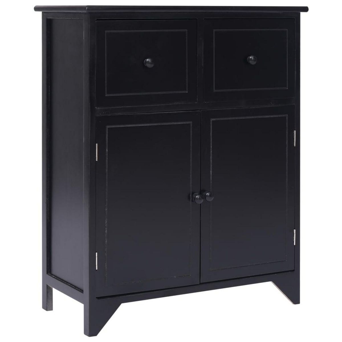VIDAXL Armoire laterale Noir 60x30x75 cm Bois de Paulownia