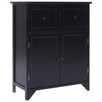 VIDAXL Armoire laterale Noir 60x30x75 cm Bois de Paulownia