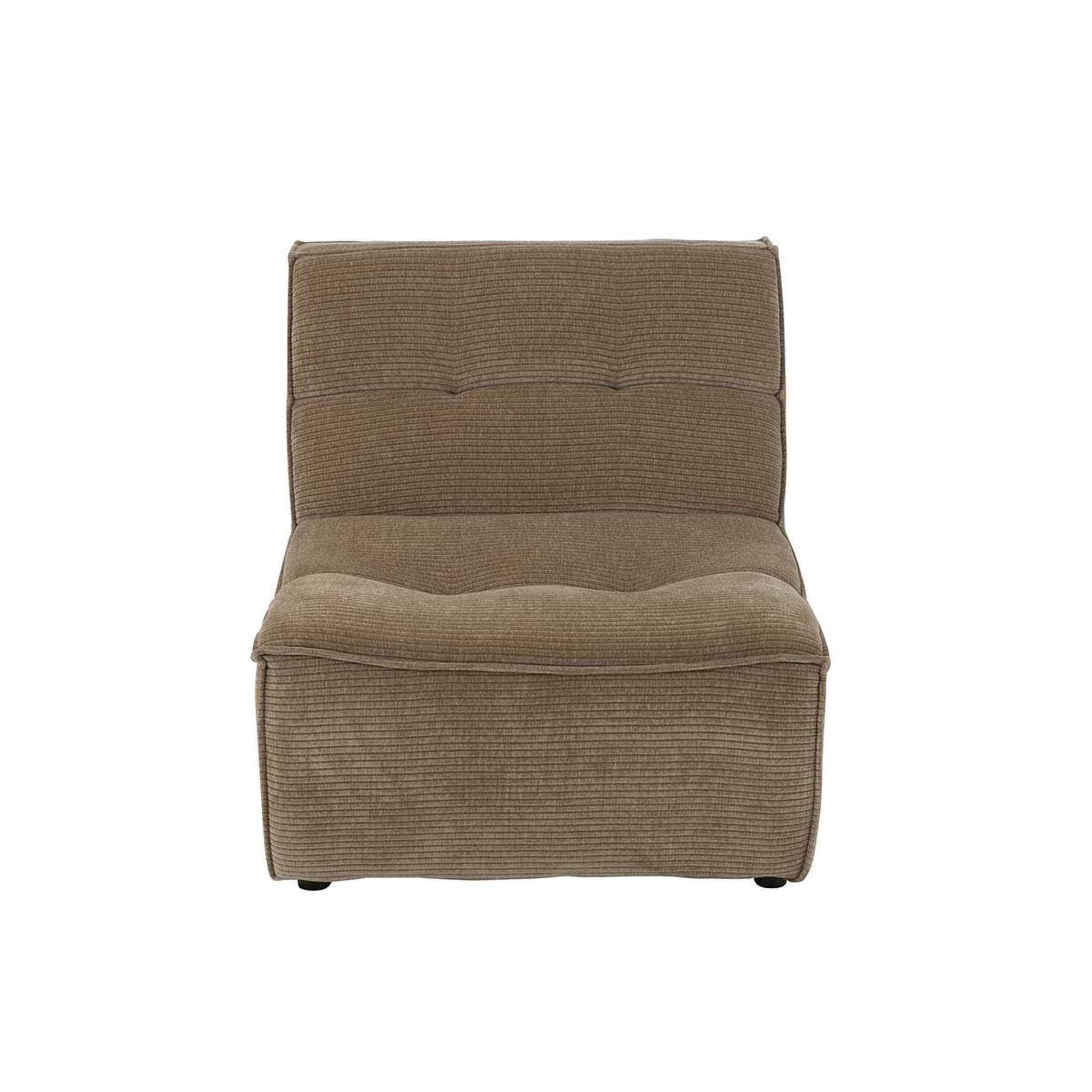Voir la diapositive 2 : J-LINE Module canapé matelassé  grid  97cm taupe foncé