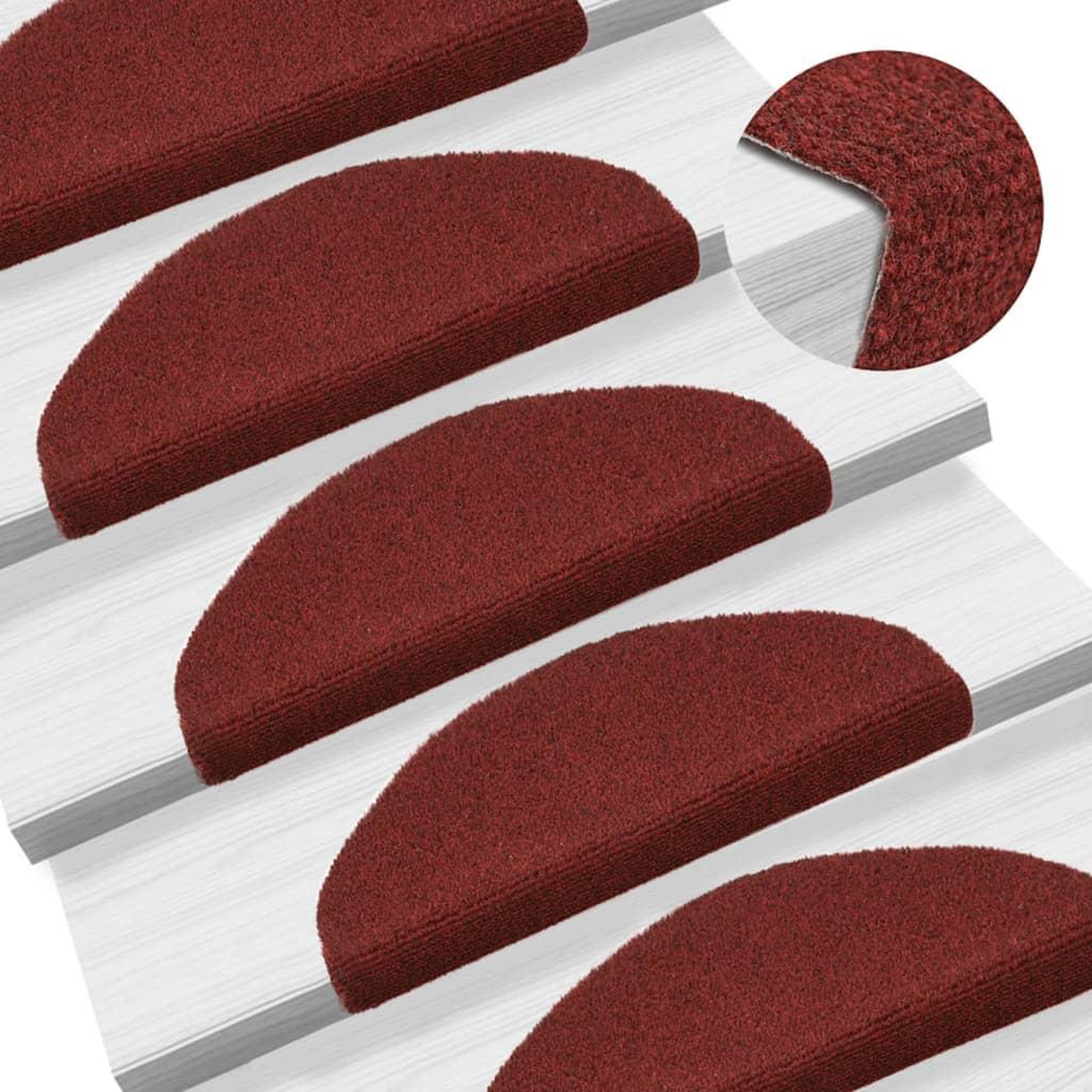 Voir la diapositive 1 : VIDAXL Tapis d'escalier auto-adhesif Poinçon aiguillete 15 pcs Rouge