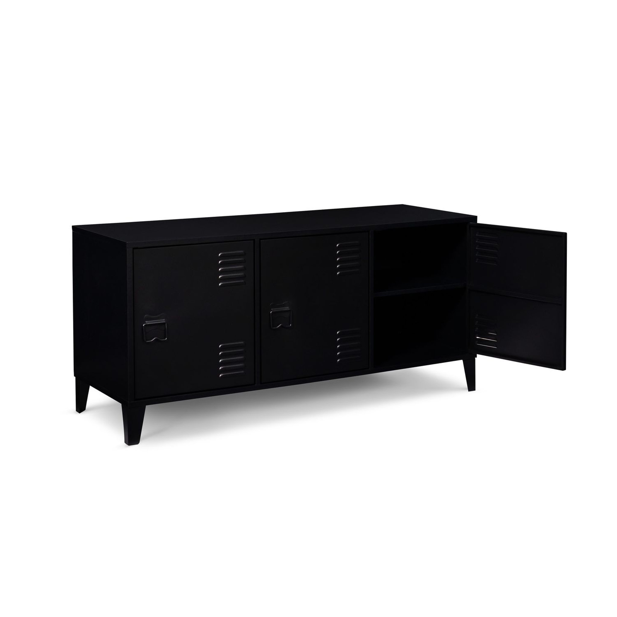 Voir la diapositive 3 : Meuble TV métal 3 portes L160 cm JAMES