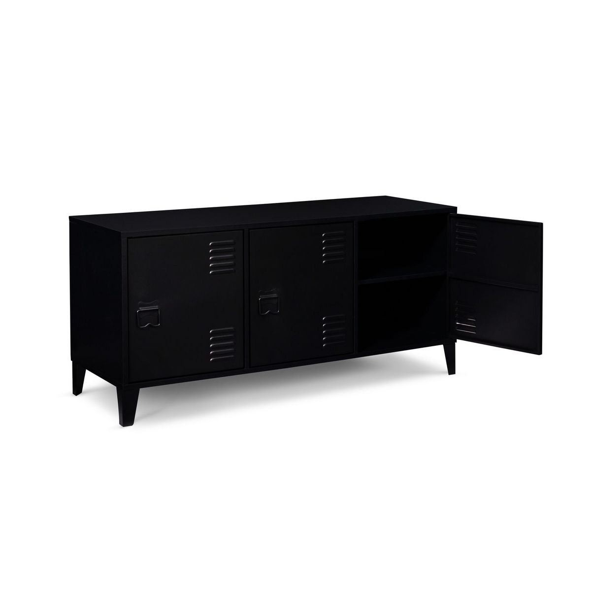 Meuble TV métal 3 portes L160 cm JAMES