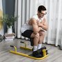 HOMCOM Banc à squat sissy squat machine à squat appareil de musculation hauteur coussin et rouleaux réglables acier jaune noir